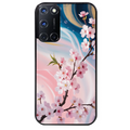 Coque noire taperso pour OPPO A72 4G avec motif marbre fleur cerisier protection antichoc personnalisée