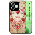 Coque noire pour Honor 600 LITE avec motif coeur vintage et initiales personnaliséee protection antichoc personnalisée