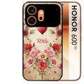 Coque noire taperso pour Honor 600 et 600 PRO avec motif coeur vintage et initiales personnalisee protection antichoc personnalisée