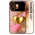 Coque noire taperso pour Honor 600 et 600 PRO avec motif coeur rose protection antichoc personnalisée