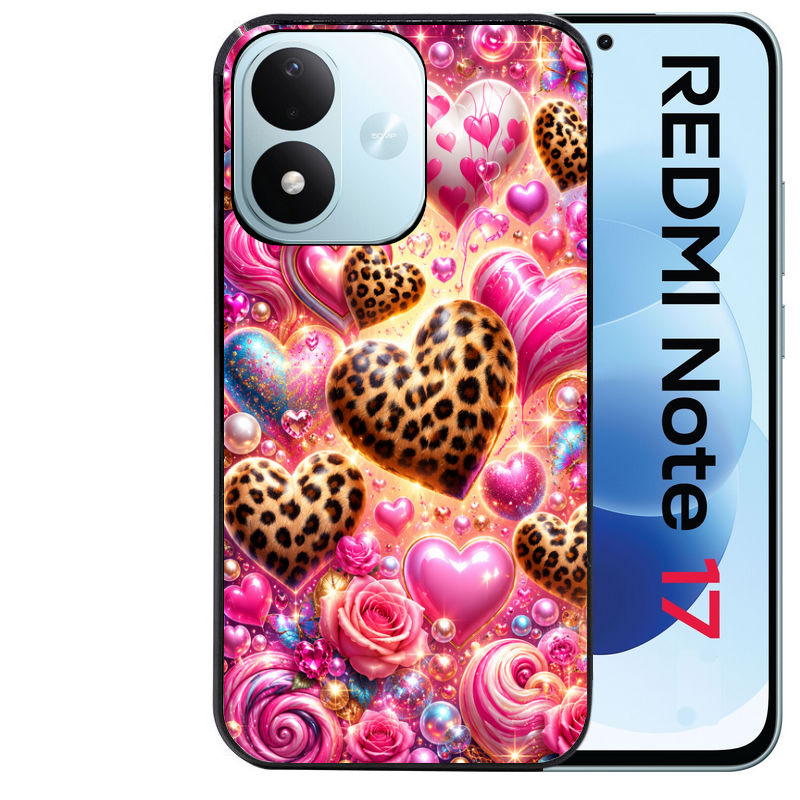 Coque pour Redmi Note 17 et PRO 4G 5G Max coeur candy