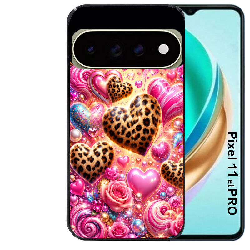 Coque pour Pixel 10 / 11 / PRO / XL coeur candy