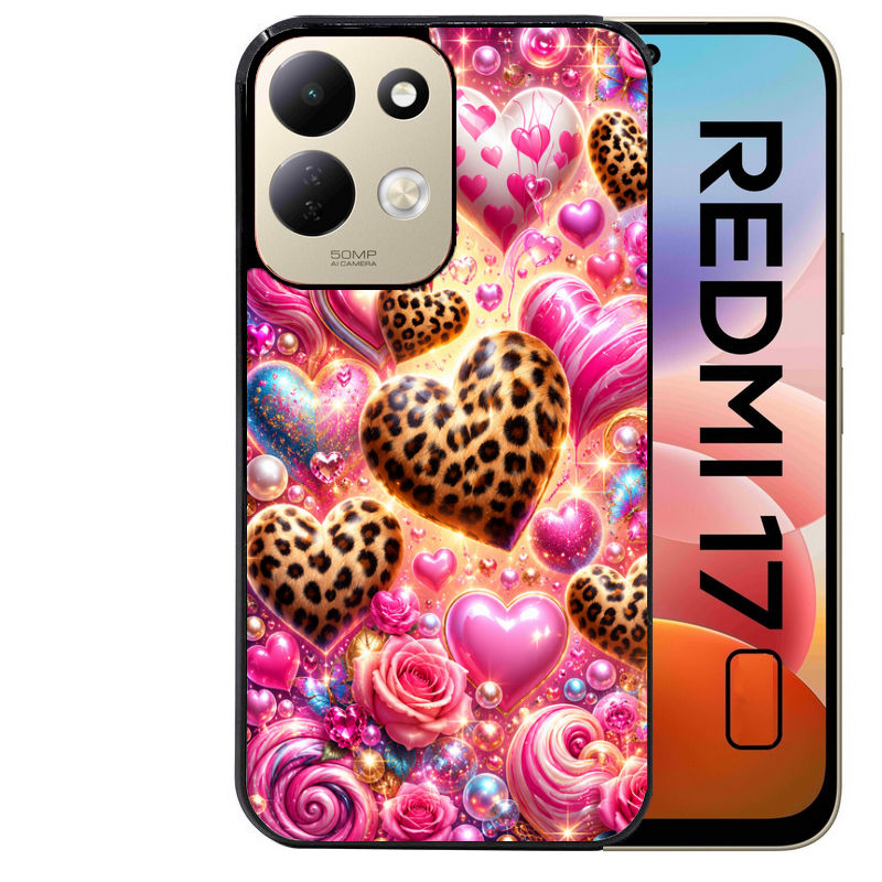 Coque pour Redmi 17 et 17C 4G 5G coeur candy