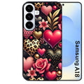 Coque pour Galaxy A08 A18 A28 A38 A58 coeur et leopard