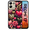 Coque pour Redmi 17 et 17C 4G 5G coeur et leopard