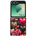 Coque pour Z FLIP 6 7 8 coeur et leopard