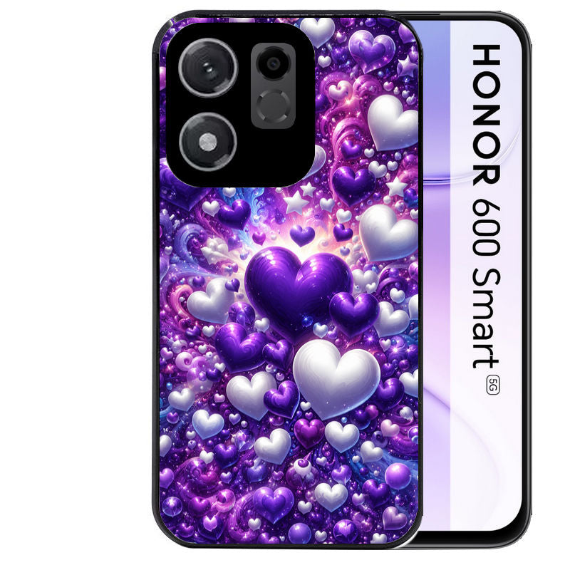 Coque pour Honor 600 SMART coeur violet