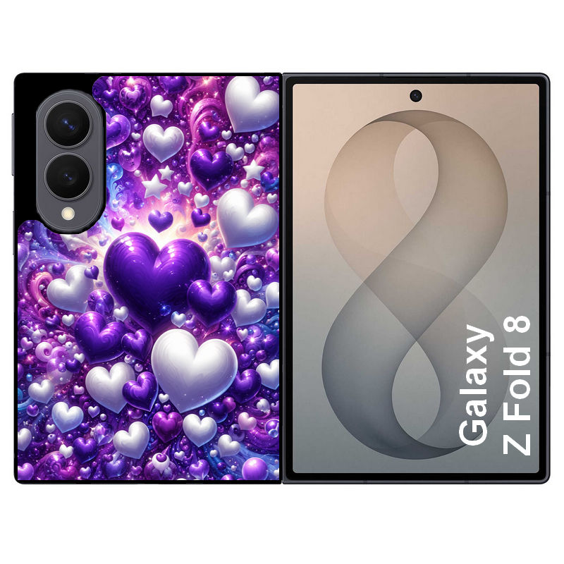 Coque pour Z FOLD 8 coeur violet