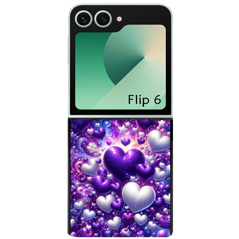 Coque pour Z FLIP 6 7 8 coeur violet