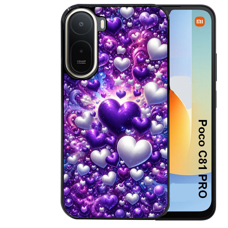 Coque pour POCO C81 PRO coeur violet