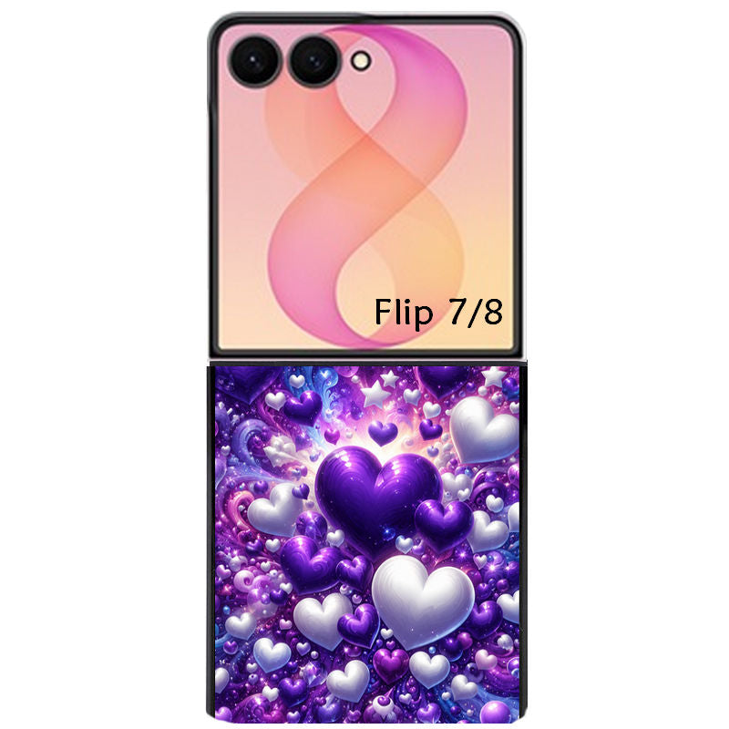 Coque pour Z FLIP 6 7 8 coeur violet