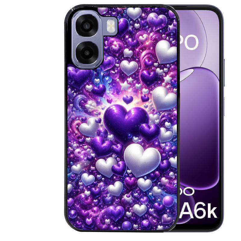 Coque pour Oppo A6 A6 A6K coeur violet