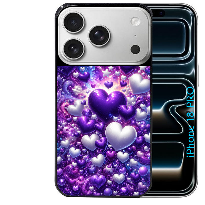 Coque pour Iphone 18 / PRO / PRO MAX / 18E coeur violet