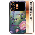 Coque noire taperso pour Honor 600 et 600 PRO avec motif colibri couple protection antichoc personnalisée
