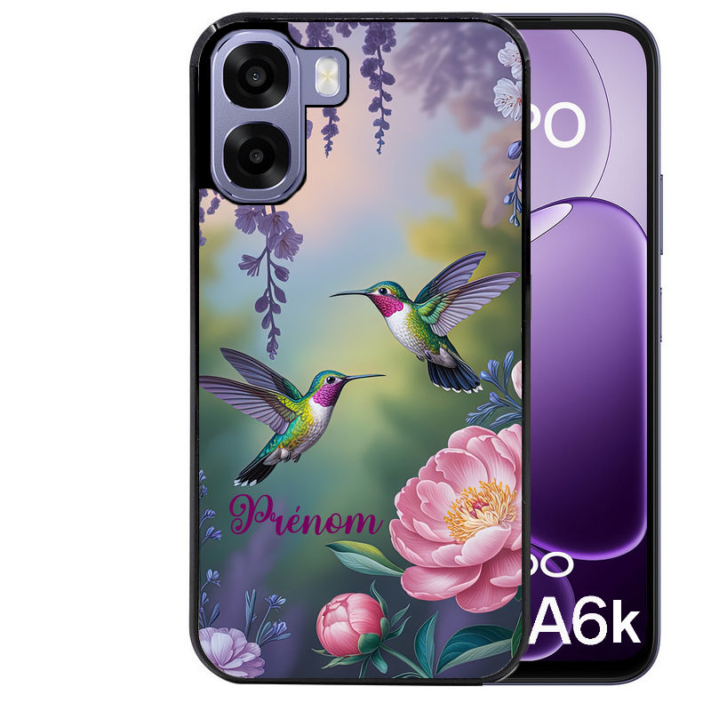 Coque pour Oppo A6 A6 A6K personnalisée colibri couple