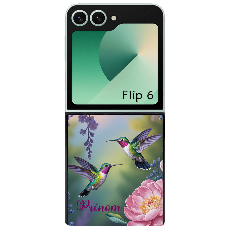 Coque pour Z FLIP 6 7 8 personnalisée colibri couple
