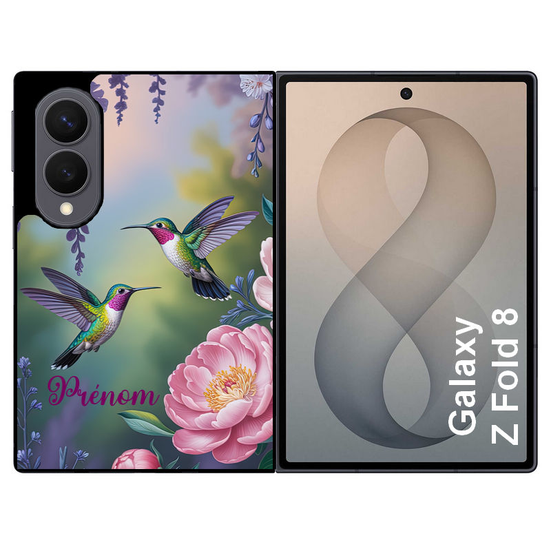 Coque pour Z FOLD 8 personnalisée colibri couple