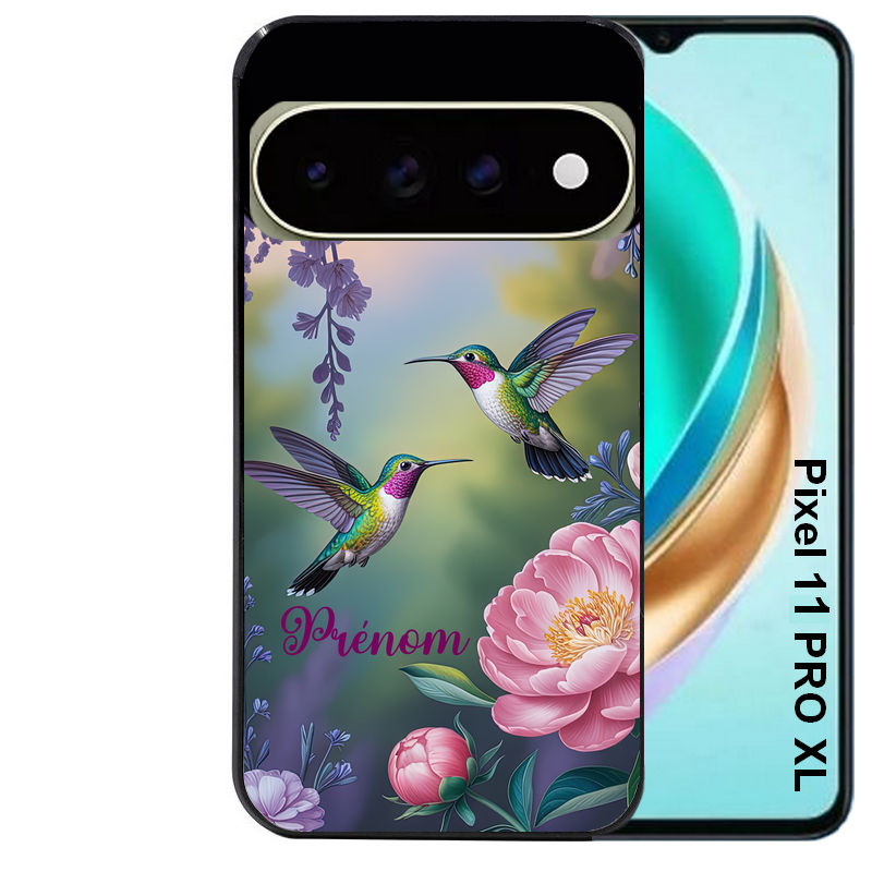 Coque pour Pixel 10 / 11 / PRO / XL personnalisée colibri couple
