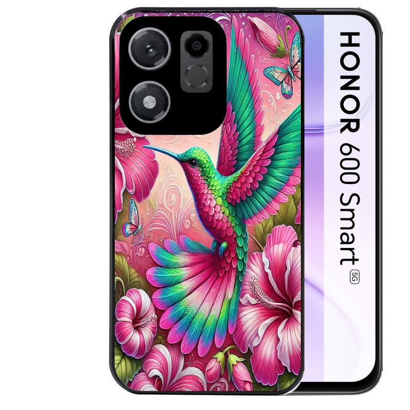 Coque pour Honor 600 SMART colibri et fleurs