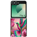 Coque pour Z FLIP 6 7 8 colibri et fleurs