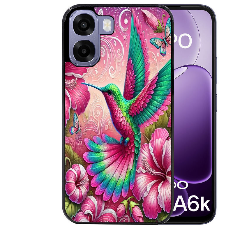 Coque pour Oppo A6 A6 A6K colibri et fleurs