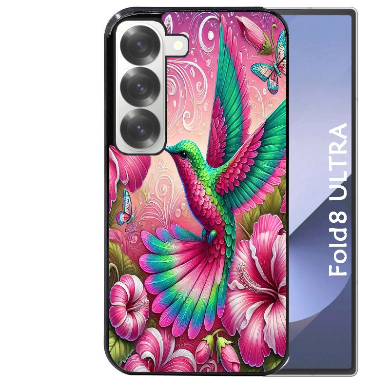 Coque pour Z Fold 8 / ULTRA colibri et fleurs