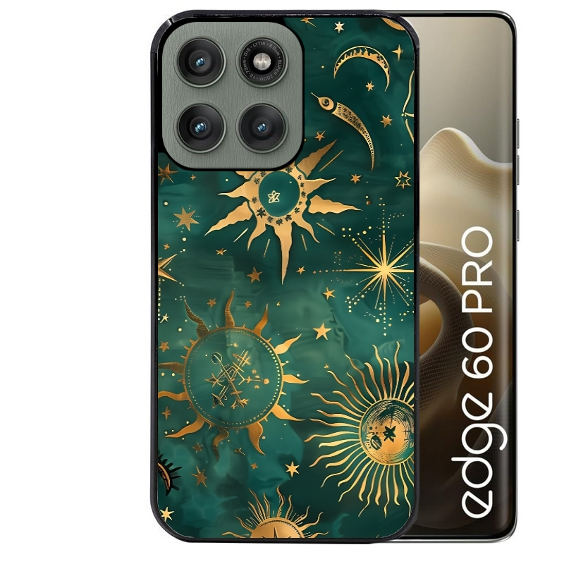Coque noire taperso pour Moto Edge 60 et Neo Fusion Pro avec motif lune et astro protection antichoc personnalisée