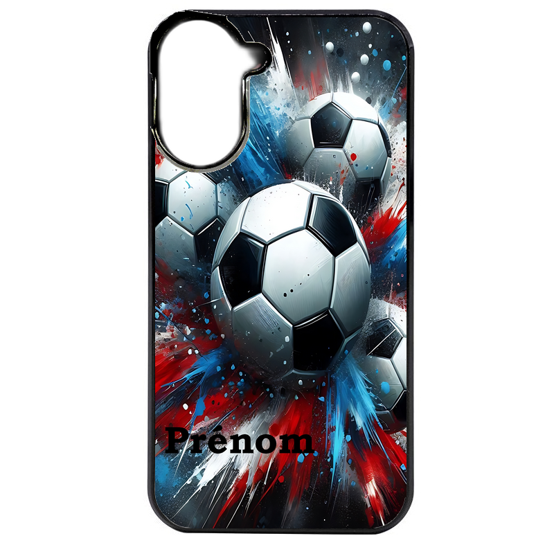Coque noire taperso pour POCO C71 4G avec motif foot tricolore personnalisee protection antichoc personnalisée