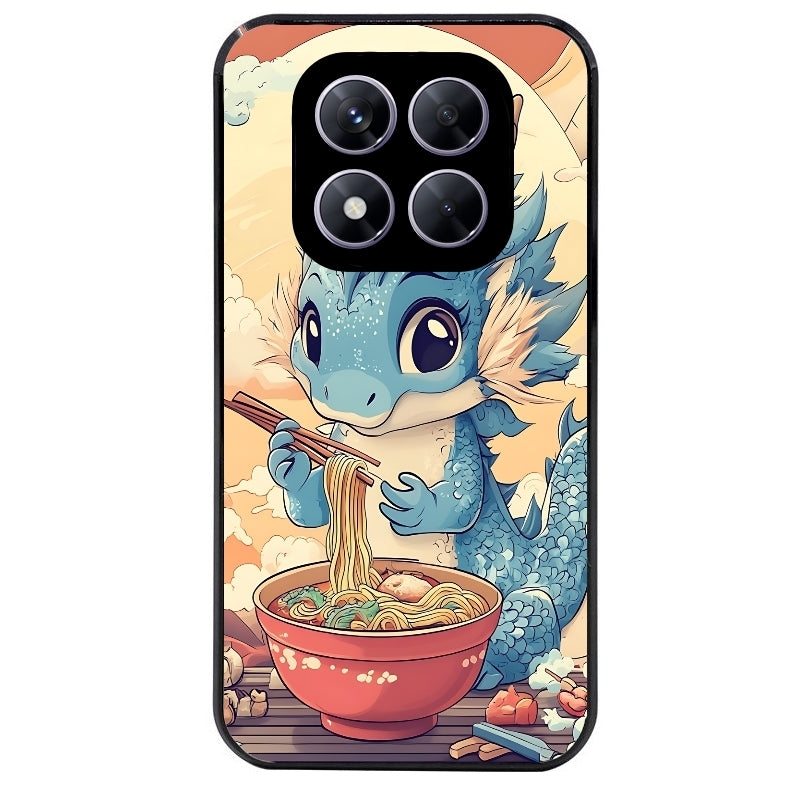 Coque noire taperso pour Redmi Note 14 et PRO PLUS 4G 5G avec motif dragon ramen 2 protection antichoc personnalisée