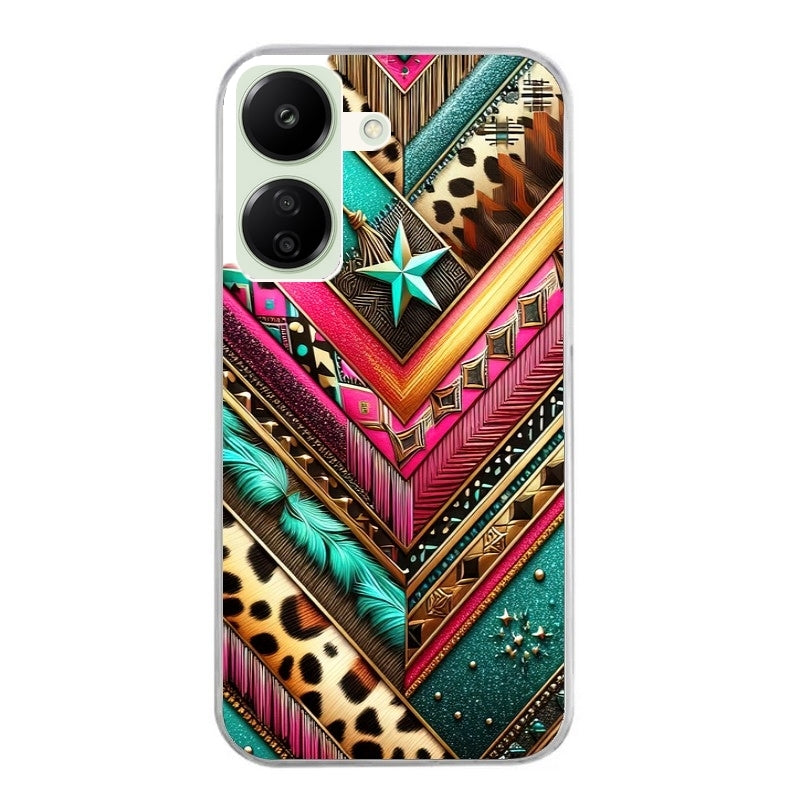 Coque taperso pour POCO C65 4G avec motif chevron texas protection antichoc personnalisée
