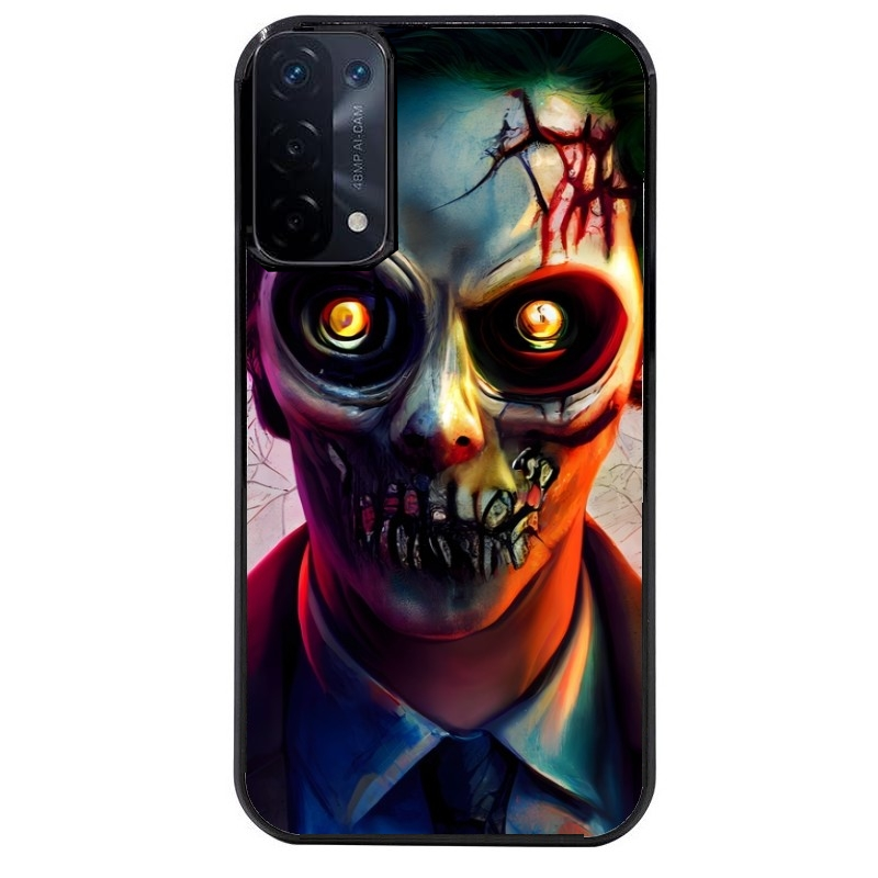 Coque noire taperso pour OPPO A54 et A74 5G motif joker style zombie protection antichoc personnalisée