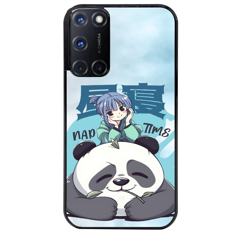 Coque noire taperso pour OPPO A72 4G avec motif panda anime protection antichoc personnalisée