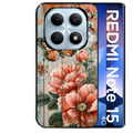 Coque noire taperso pour Redmi Note 15 et PRO PLUS 4G 5G avec motif bois et papillon 3 protection antichoc personnalisée