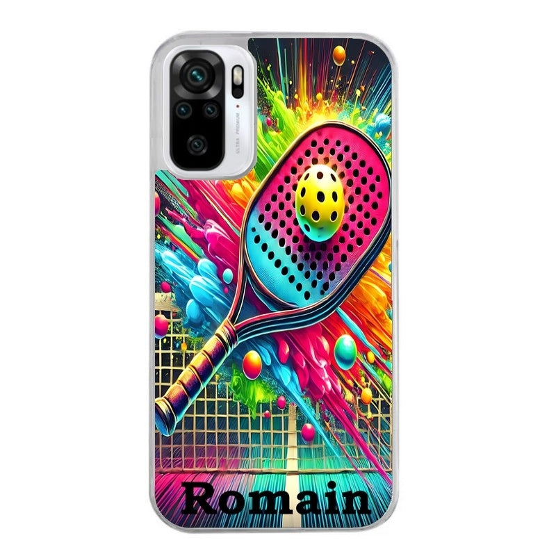Coque taperso pour Redmi Note 10 4G 5G PRO 10S avec motif padel raquette personnalisee protection antichoc personnalisée
