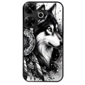 Coque noire taperso pour POCO M6 4G avec motif loup dreamcatcher protection antichoc personnalisée