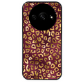 Coque noire taperso pour Redmi A3 avec motif leopard grenat protection antichoc personnalisée