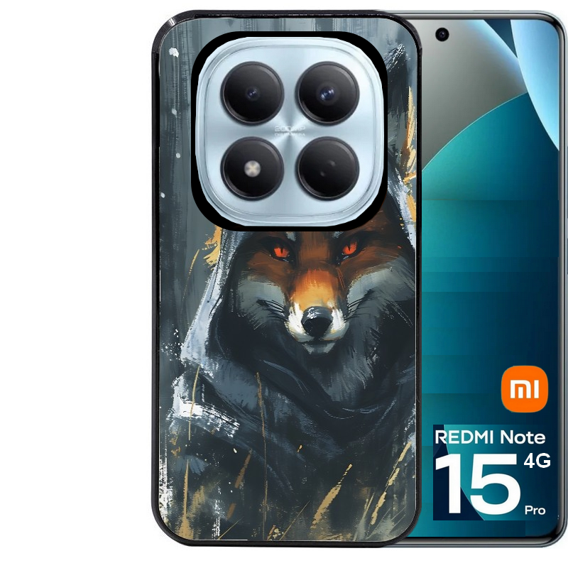 Coque noire taperso pour Redmi Note 15 et PRO PLUS 4G 5G avec motif renard fox des bois protection antichoc personnalisée