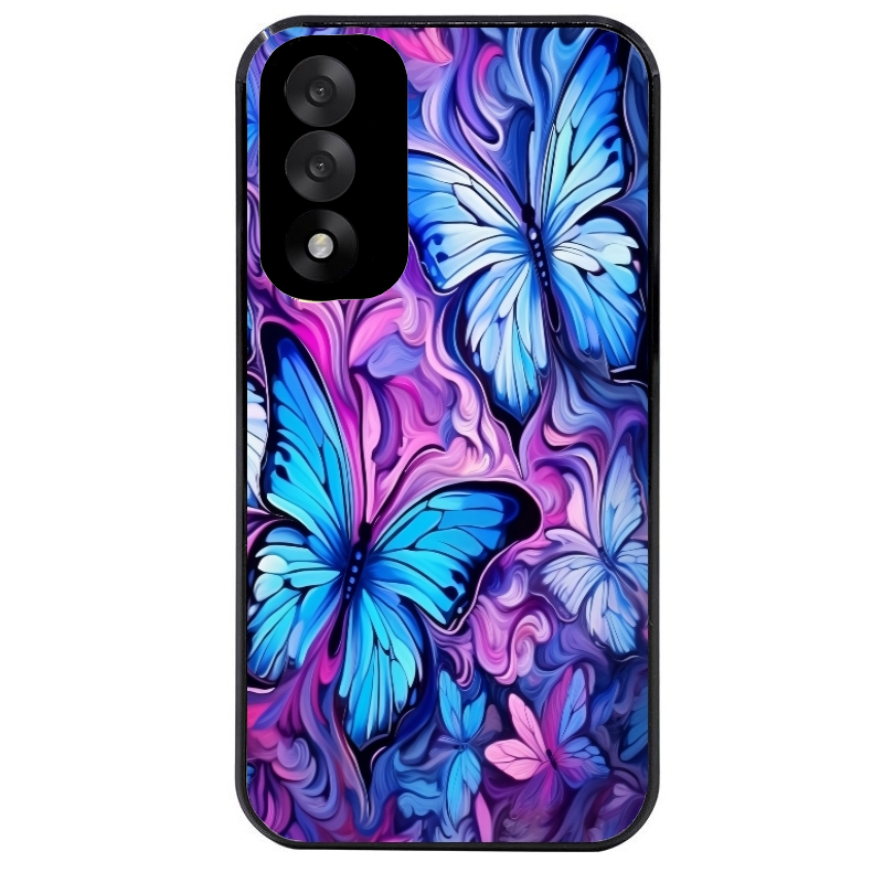 Coque noire taperso pour OnePlus Nord 5 avec motif papillon violet uv protection antichoc personnalisée