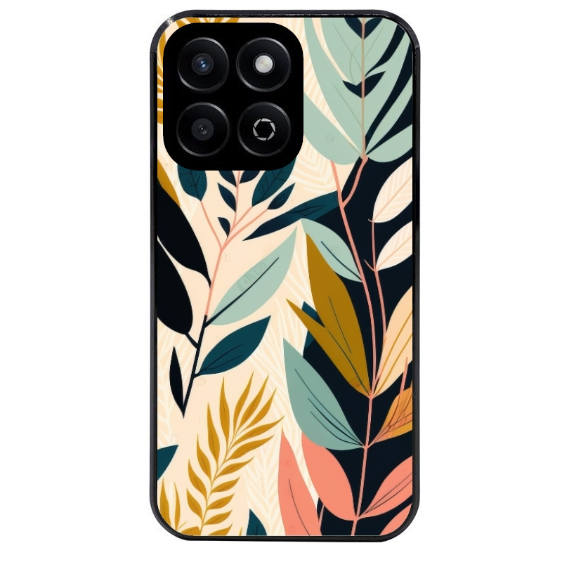 Coque noire taperso pour Honor X8 5G avec motif vintage et fleur protection antichoc personnalisée