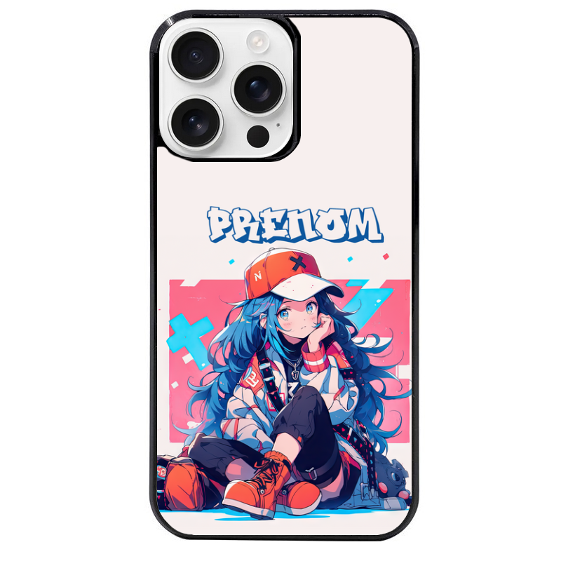 Coque noire taperso pour Iphone 16 16E PLUS MAX PRO avec motif anime casquette personnalise protection antichoc personnalisée