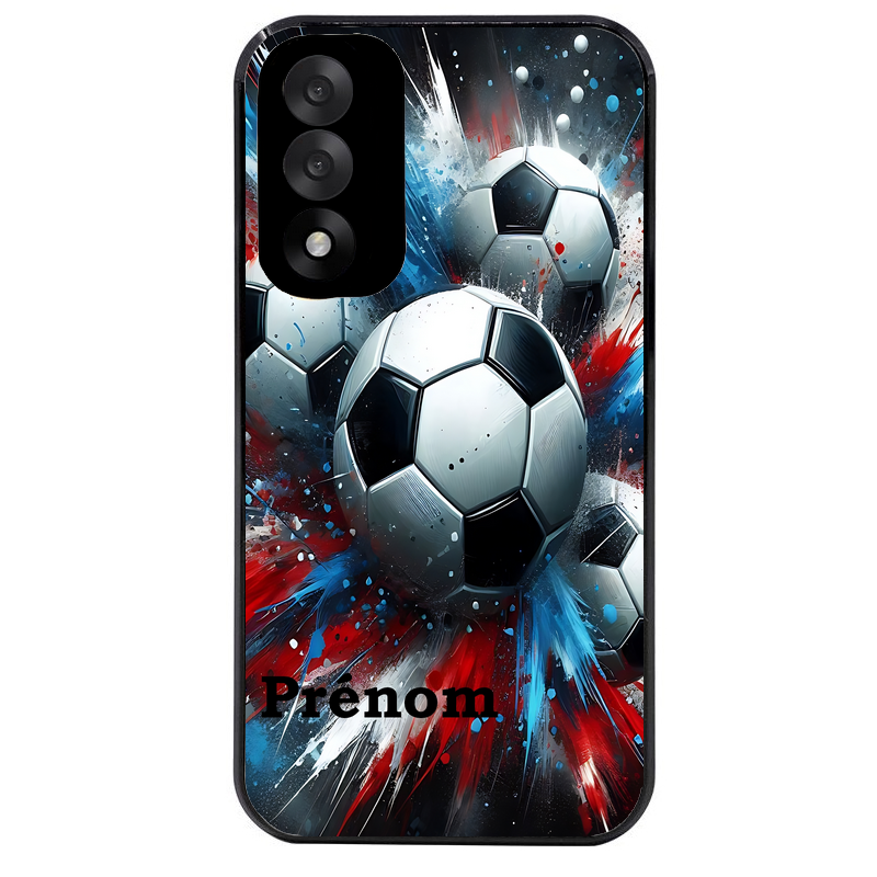 Coque noire taperso pour OnePlus Nord 5 avec motif foot tricolore personnalisee protection antichoc personnalisée