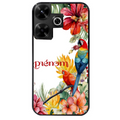Coque noire taperso pour POCO M6 4G avec motif perroquet personnalisee protection antichoc personnalisée