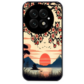 Coque noire taperso pour OnePlus 13 avec motif japan cerisier protection antichoc personnalisée