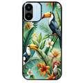 Coque noire taperso pour Redmi A1 et A2 avec motif perroquet tropical protection antichoc personnalisée