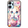 Coque noire taperso pour Honor X7A avec motif chat bubble style manga protection antichoc personnalisée