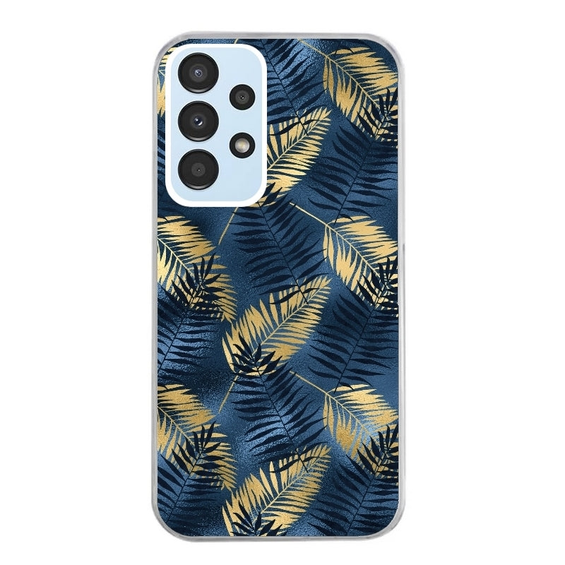 Coque taperso pour Galaxy A13 4G et 5G A23 A53 avec motif palmier bleu protection antichoc personnalisée