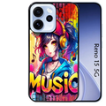 Coque noire taperso pour OPPO Reno 15 et F FS 5G avec motif anime manga et music protection antichoc personnalisée