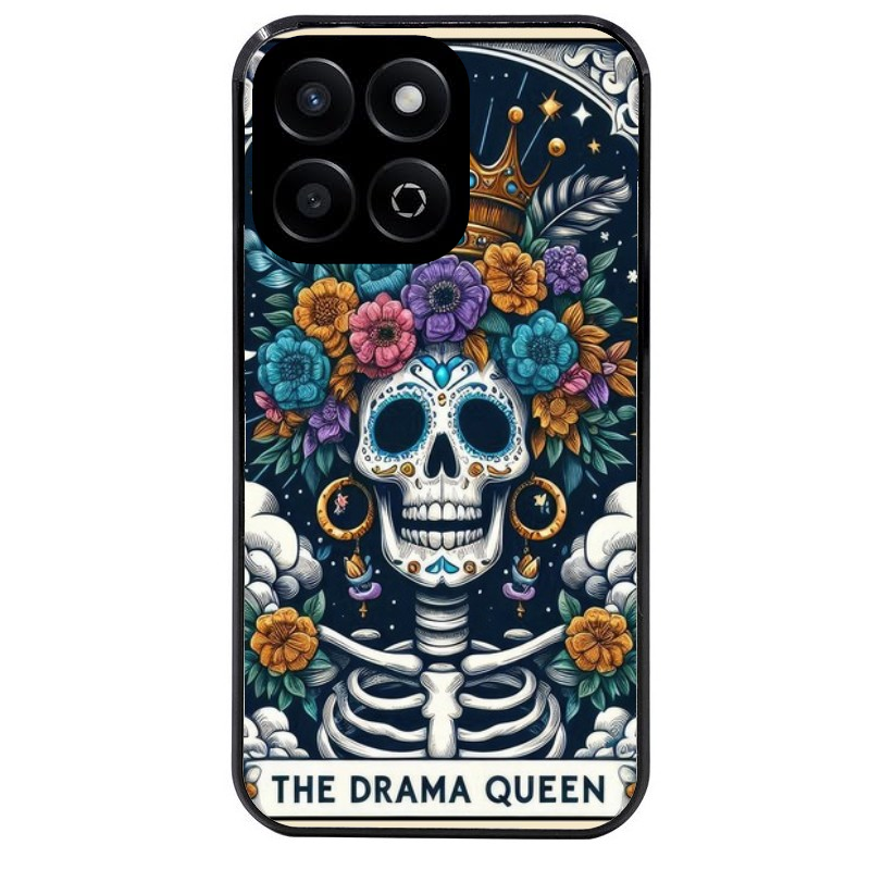 Coque noire taperso pour Honor 400 et Lite Pro Smart avec motif tete de mort drama queen protection antichoc personnalisée