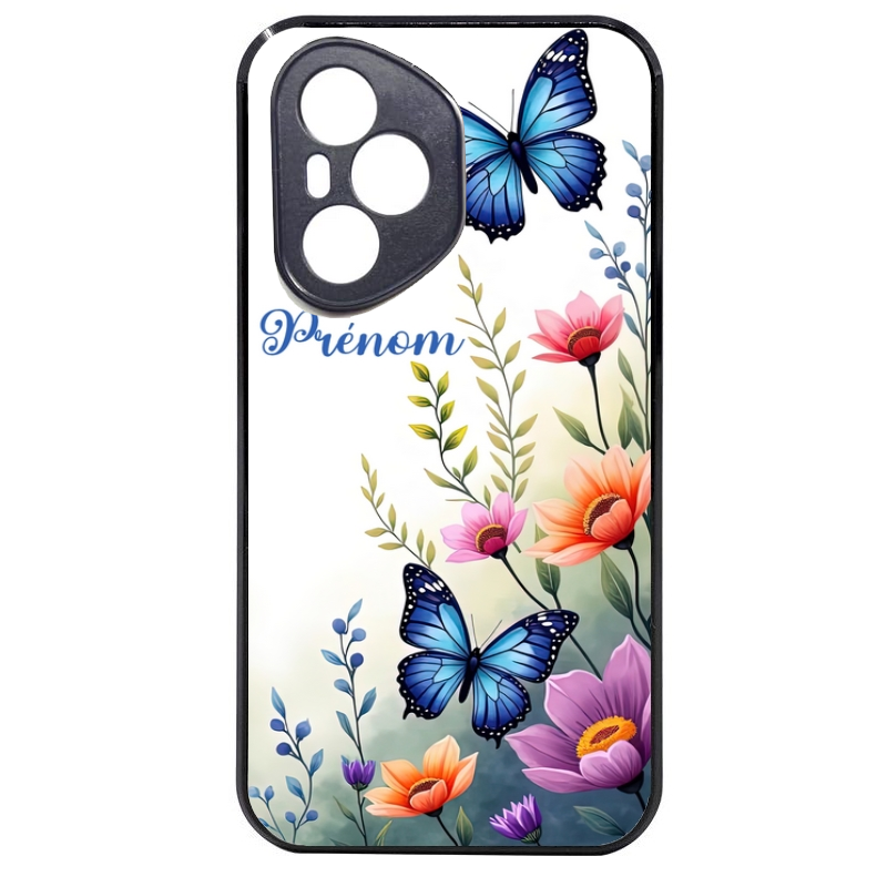 Coque noire taperso pour Honor 400 et Lite Pro Smart avec motif papillon prenom personnalisee protection antichoc personnalisée