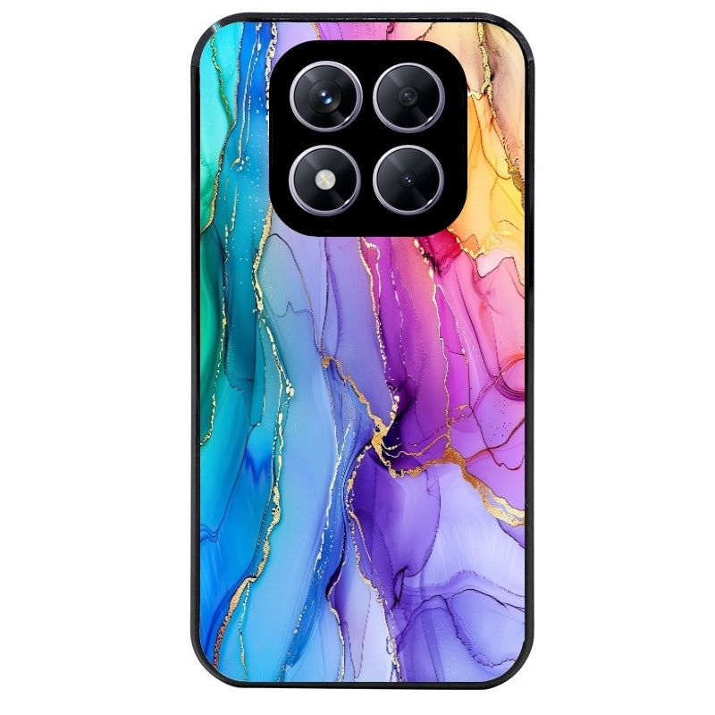 Coque noire taperso pour Redmi Note 14 et PRO PLUS 4G 5G avec motif marbre tie dye protection antichoc personnalisée